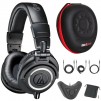 Audio-Technica M50X Professional Studio Monitor Headphones w/ Adapter Bundle (Black)