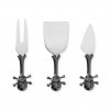 Black Nickel Skull Cheese Knives, Set of 3