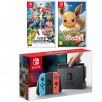Nintendo Switch Console with Neon Blue/Red Joycon Controllers, Super Smash Bros and Pokemon Lets Go, Eevee!