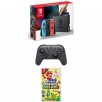 Nintendo Switch 32GB Neon, Switch Pro Wireless Controller & Mario Bros Deluxe