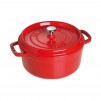 Staub Enameled Cast Iron 4-Quart Cocotte (Cherry, Black, or Turquoise)