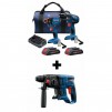 Bosch Compact 2-Tool 18-Volt Li-ion Kit + Rotary Hammer + 2x Batteries & Charger