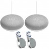2-Pack Google Home Mini Smart Speaker (Chalk) + 2-Pack Deco Gear Wall Mount
