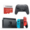 Nintendo Switch Neon Console with Pro Controller and Samsung 128GB MicroSD Card Starter Bundle