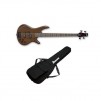 Ibanez GIO Series GSR200B Electric Bass Guitar - Walnut Flat With Ibanez IBB101 Gig Bag