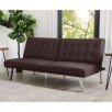 Kenzie Leather Foldable Futon Sofa Bed (Assorted Colors)