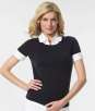 Short Sleeve Sweater with Eyelet Collar and Cuffs