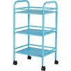Staples 3 Shelf Rolling Cart, Light Blue