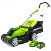 GreenWorks MO40B411 40-Volt 17-Inch Cordless Brushed Lawn Mower Kit - 2508302