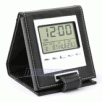 Travel Alarm Clock, Folding Neat Leather Cover W/ Calendar and Temperature Display
