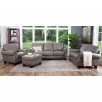 Helena Top-Grain Leather Sofa, Loveseat, Armchair and Ottoman Set