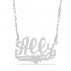 Personalized Script Name with Heart Necklace in Sterling Silver (1 Line, up to 12 Characters) for $2