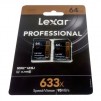 Lexar 64GB Professional Class 10 UHS-I U1 633x SDXC Memory Card, 2 Pack