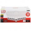 10-Pack FEIT A19 LED Light Bulbs (60 W Equivalent, 800 Lumens): Warm White $6, Bright White $11