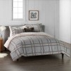 Cuddl Duds Home 4-Piece Flannel Comforter Set in Gray Plaid