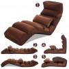 Costway Coffee Folding Lazy Sofa Chair Stylish Sofa Couch Beds Lounge Chair W/Pillow