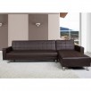 Zipcode Design Rosina Faux Leather Reversible Sleeper Sectional Sofa in Dark Brown or White