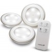 Fosmon Wireless LED Puck Light 3-Pack with Remote