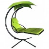 Hanging Chaise Lounger Chair with Canopy - Green