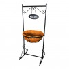 Patio Life 15.25-in W x 36-in H Black Metal Planter