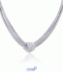 Sterling Silver 3-Strand Mesh Knot Necklace