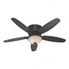 Hunter Ashmont 52-in Satin Bronze Indoor Flush Mount Ceiling Fan with Light Kit $90, More