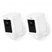 Ring Spotlight Cam Battery HD Security Camera with Built Two-Way Talk and a Siren Alarm, White