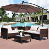 Costway 10-Foot Hanging Solar-Powered LED Umbrella in Tan + $11.85 in Rakuten super points
