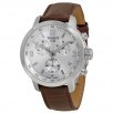 Move your mouse over image or click to enlarge Tissot PRC 200 Chronograph Silver Dial Brown Leather