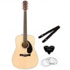 Fender CD-60S 6-String Acoustic Guitar Dreadnought Pack, Includes Picks, Strap and Spare Strings