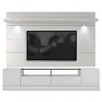 Manhattan Comfort Vanderbilt TV Stand and Cabrini 2.2 Floating Wall Panel in White Gloss
