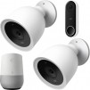 2-Pack Nest IQ Outdoor Security Cameras + Nest Doorbell + Google Home Speaker