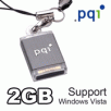 PQI i810 mini I-Stick 2GB USB Flash Drive, Gray