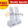 Dual Charging Station w/ 2 Rechargeable Battery & LED light for Wii Remote Control
