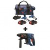 Bosch CORE18V 3-Tool 18-Volt Lithium Ion Power Tool Combo Kit with Soft and Free Cordless Rotary Hammer