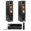 Klipsch 2x Synergy Black Label F-300 Floorstanding Speaker W/Yamaha RX-V485 Recv for $549, More