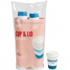 Perk Paper Cup & Lid Combo, 12 Oz., White/Blue, 50/Pack (PK54365)