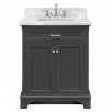 Scott Living Roveland 30-in Dark Gray Single Sink Bathroom Vanity with Natural Carrara Marble Top
