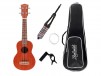 Monoprice Idyllwild Sapele Soprano Ukulele with Gig Bag, Tuner, Strap, and Extra Strings