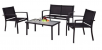 Patio Steel Frame Coffee Table Furniture Set - 4 Piece