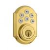 Kwikset SmartCode 909 Lifetime Polished Brass Single-cylinder Deadbolt 1-Cylinder Smartkey Lighted Keypad