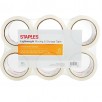 Staples Lightweight Moving & Storage Packing Tape, 1.88" x 54.6 Yds, Clear, 6/Rolls