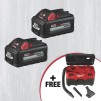 2-Pk Milwaukee M18 REDLITHIUM XC 6.0Ah Battery + M18 2-Gallon Wet/Dry Vacuum for $179, More