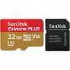 Sandisk 32GB Extreme Plus MicroSDHC Memory Card with Adapter (Economy Packaging)