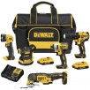 DeWalt 5-Tool 20-Volt Max Brushless Power Tool Combo Kit with Soft Case, 2x 20V batteries & Charger