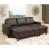 Hampton Leather Reversible Sectional and Storage Ottoman