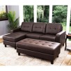 Claire Leather Reversible Sectional and Ottoman (Assorted Colors)