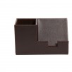 Staples Pencil Cup with Cell Phone Holder, Faux Leather, Brown for $4.07, More