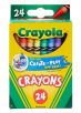Crayola Crayons, 24/Box for $0.5, More