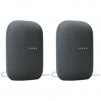Google GA01586-US Nest Audio Smart Speaker Charcoal (2-Pack) + 2 WiFi Plugs